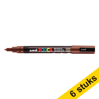 Aanbieding: 6x POSCA PC-3M acrylmarker kastanjebruin (0,9 - 1,3 mm rond)
