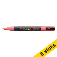 Aanbieding: 6x POSCA PC-3M acrylmarker koraal (0,9 - 1,3 mm rond)