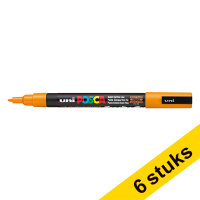Aanbieding: 6x POSCA PC-3M verfmarker fel oranje (0,9 - 1,3 mm rond)