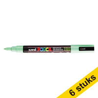 Aanbieding: 6x POSCA PC-3M verfmarker lichtgroen (0,9 - 1,3 mm rond)