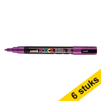 Aanbieding: 6x POSCA PC-3M verfmarker paars (0,9 - 1,3 mm rond)