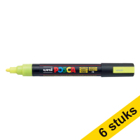 Aanbieding: 6x POSCA PC-5M verfmarker fluogeel (1,8 - 2,5 mm rond)