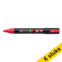 Aanbieding: 6x POSCA PC-5M verfmarker fluorood (1,8 - 2,5 mm rond)