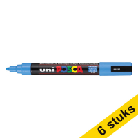 Aanbieding: 6x POSCA PC-5M verfmarker hemelsblauw (1,8 - 2,5 mm rond)