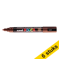 Aanbieding: 6x POSCA PC-5M verfmarker kastanjebruin (1,8 - 2,5 mm rond)