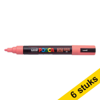 Aanbieding: 6x POSCA PC-5M verfmarker koraal (1,8 - 2,5 mm rond)