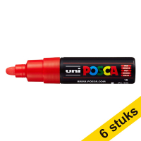 Aanbieding: 6x POSCA PC-7M acrylmarker rood (4,5 - 5,5 mm rond)