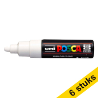 Aanbieding: 6x POSCA PC-7M verfmarker wit (4,5 - 5,5 mm rond)