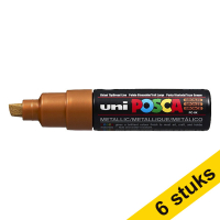 Aanbieding: 6x POSCA PC-8K verfmarker bronskleurig (8 mm schuin)