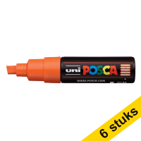 Aanbieding: 6x POSCA PC-8K verfmarker donkeroranje (8 mm schuin)