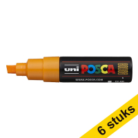 Aanbieding: 6x POSCA PC-8K verfmarker fel oranje (8 mm schuin)