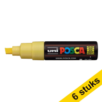 Aanbieding: 6x POSCA PC-8K verfmarker geel (8 mm schuin)