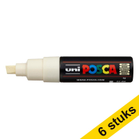 Aanbieding: 6x POSCA PC-8K verfmarker ivoor (8 mm schuin)