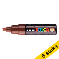 Aanbieding: 6x POSCA PC-8K verfmarker kastanjebruin (8 mm schuin)