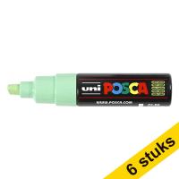 Aanbieding: 6x POSCA PC-8K verfmarker lichtgroen (8 mm schuin)