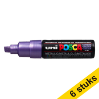 Aanbieding: 6x POSCA PC-8K verfmarker metallic paars (8 mm schuin)