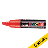 Aanbieding: 6x POSCA PC-8K verfmarker rood (8 mm schuin)