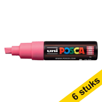Aanbieding: 6x POSCA PC-8K verfmarker roze (8 mm schuin)