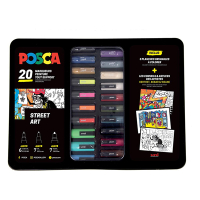 Posca PC-1MC/PC-3M/PC-5M verfmarkerset in metalen doos (20 stuks) PC20001 424483