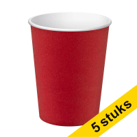Aanbieding: 5x ProNappe Kartonnen Beker rood 20cl (15 stuks) 404843