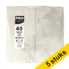Aanbieding: 5x ProNappe papieren servetten 2-laags 1/8 gevouwen ivoor 38 x 38 cm (40 stuks) 404817 - 1