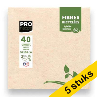 Aanbieding: 5x ProNappe papieren servetten 2-laags bruin gerecycleerd 38 x 38 cm (40 stuks)