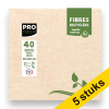 Aanbieding: 5x ProNappe papieren servetten 2-laags bruin gerecycleerd 38 x 38 cm (40 stuks) 404811 - 1
