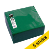 Aanbieding: 5x ProNappe papieren servetten 2-laags groen 20 x 20 cm (50 stuks) 404795 - 1