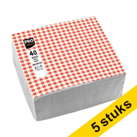 Aanbieding: 5x ProNappe papieren servetten 2-laags vichy 38 x 40 cm (40 stuks)