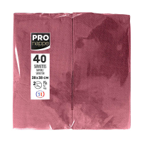 ProNappe papieren servetten 2-laags 1/8 gevouwen bordeaux 38 x 38 cm (40 stuks) 404818