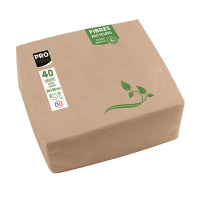 ProNappe papieren servetten 2-laags bruin gerecycleerd 38 x 38 cm (40 stuks) 404810