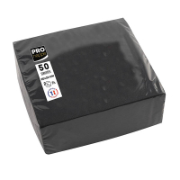 ProNappe papieren servetten 2-laags zwart 20 x 20 cm (50 stuks) 404800