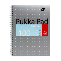 Pukka Pads Editor Metallic notitieboek A4+ gelinieerd 80 grams met spiraal 50 vel 200448 Pukka Pads Editor Metallic notitieboek A4+ gelinieerd 80 grams met spiraal 50 vel 200448