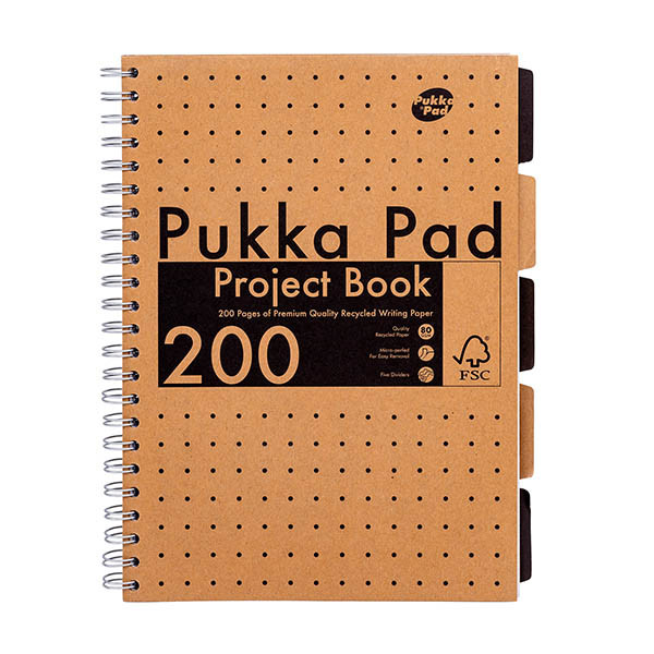 Pukka Pads Kraft Projectboek spiraalschrift A4 gelijnd 80 g/m² 100 vellen 200457 Pukka Pads Kraft Projectboek spiraalschrift A4 gelijnd 80 g/m² 100 vellen 200457 - 1