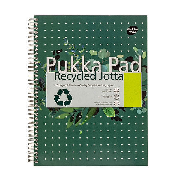Pukka Pads Recycled Jotta notitieboek A4+ gelinieerd 80 grams met spiraal 55 vel 200452 - 1