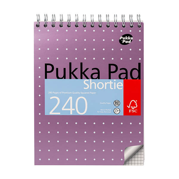 Pukka Pads Shortie Metallic spiraalblok 23,5 x 17,8 cm geruit 80 g/m² 120 vellen 200449 - 1