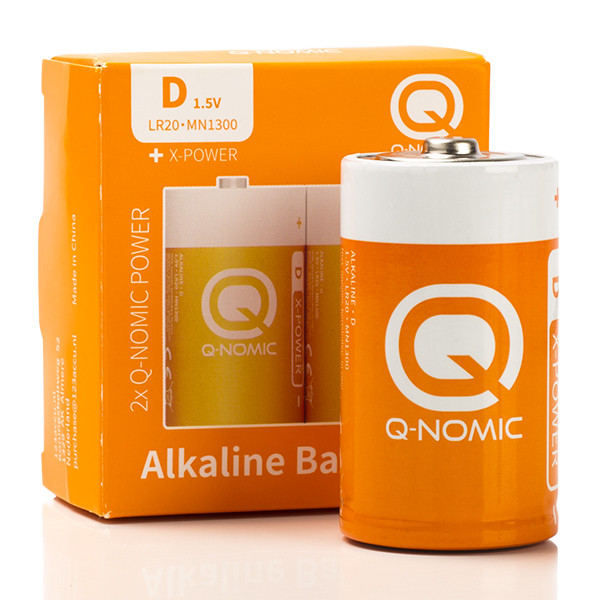 Q-Nomic Alkaline 1,5V D batterij 2 stuks AQN00017 - 1