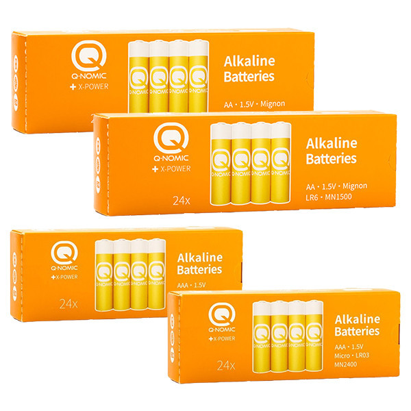 Combi deal: Q-nomic Power AA- + AAA-batterijen (4x 24 stuks) AQN00035 - 1