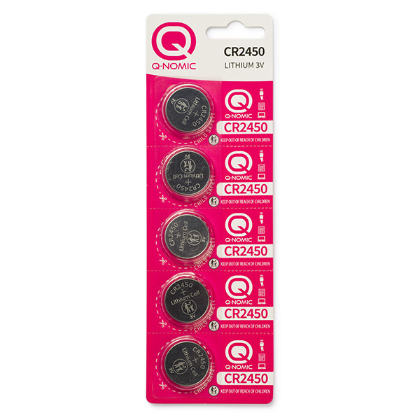 Knoopcel batterij CR2450 | Q-Nomic | 5 stuks (Lithium, 3V) AQN00021 - 1