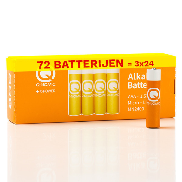 Q-Nomic Power AAA / MN2400 / LR03 alkalinebatterijj (72 stuks) AQN00032 - 1