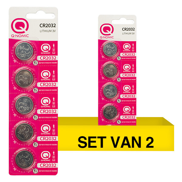 Q-Nomic Power CR2032 3V Lithium knoopcelbatterij 10 stuks AQN00051 - 1
