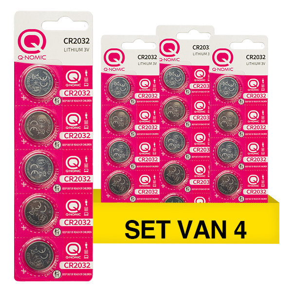 Q-Nomic Power CR2032 3V Lithium knoopcelbatterij 20 stuks AQN00052 - 1