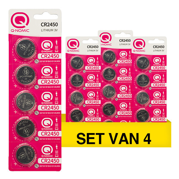 Q-Nomic Power CR2450 3V lithium knoopcelbatterij 20 stuks AQN00062 - 1