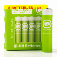 Q-Nomic Power Oplaadbare AAA / HR03 Ni-Mh batterijen (8 stuks, 800 mAh) AQN00097