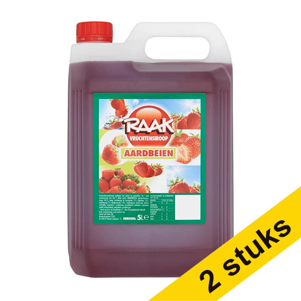 Aanbieding: 2x Raak limonadesiroop aardbei (5000 ml) 423435 - 1