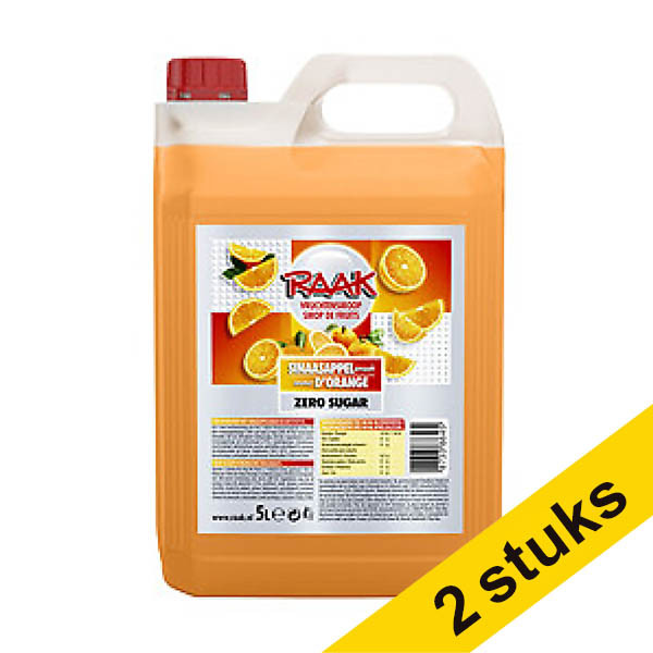 Aanbieding: 2x Raak limonadesiroop sinaasappel zero (5000 ml) 423442 - 1
