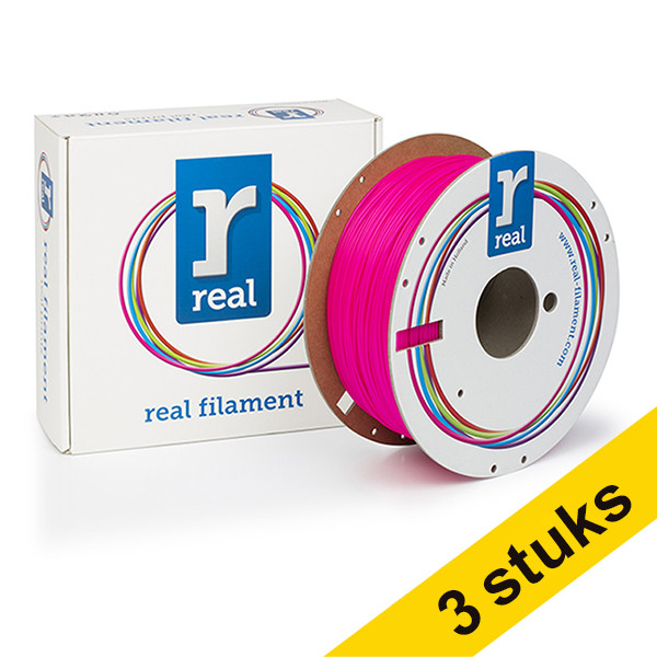 Aanbieding: 3x REAL filament fluorescerend roze 1,75 mm PLA 1 kg 135612 - 1