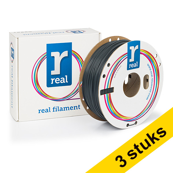 REAL Aanbieding: 3x REAL filament grijs 1,75 mm PLA 1 kg  135614 - 1