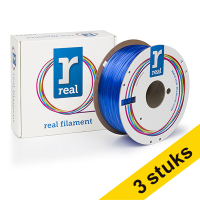 Aanbieding: 3x REAL filament transparant blauw 1,75 mm PETG 1 kg