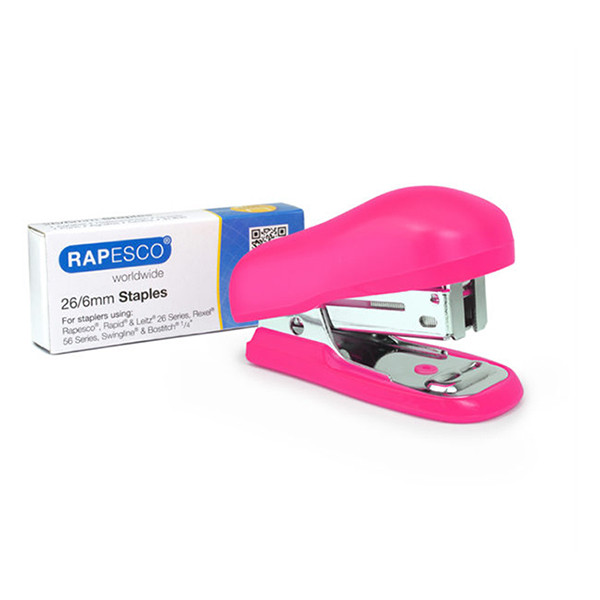 Rapesco Bug mini nietmachine roze incl. 1000 nietjes (12 vel) 1412 202074 - 1